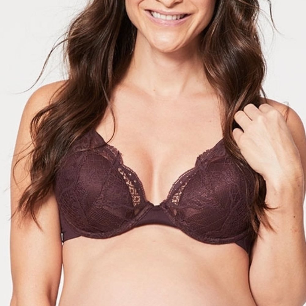 Lace Underwire Bra in Rich Brown